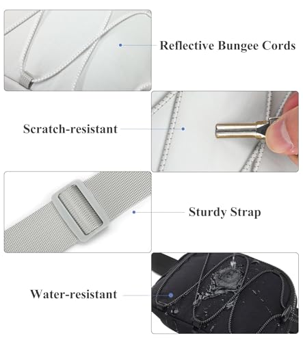 MAXTOP Small Crossbody Bags for Women Belt Bag Fanny Pack with Adjustable Strap - color: Silver Grey, style: Small Belt Bag