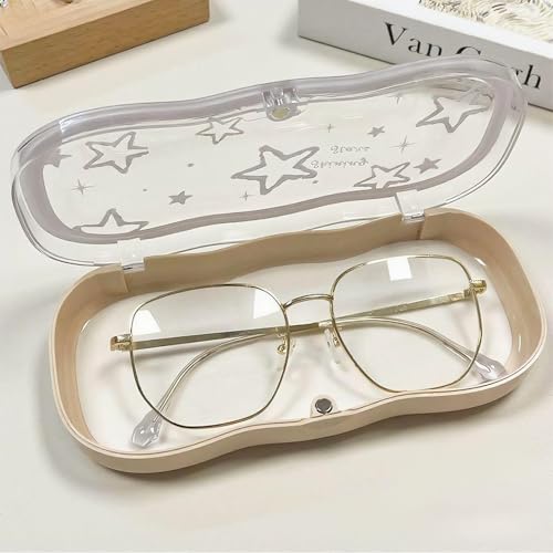 Glasses Case Hard Shell, Clear Eyeglass Case, Cute Holder for Sunglasses and Reading Glasses - color: Star