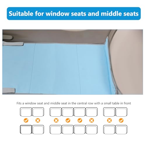 Toddler Airplane Bed, Portable Kids Airplane Seat Extender, Plane Bed Soft Footrest Travel Essentials for Flying Flights Must-Have, Sky-Blue - color: Sky-blue
