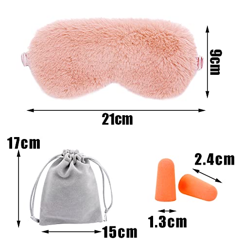 4 Pcs Plush Sleep Masks, Ultra Cute Soft Eye Cover, Blindfold Travel Masks for Kids Men Women(Random Color) - color: Style1