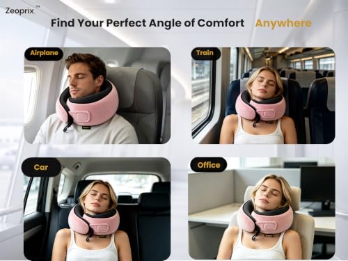 Travel Neck Pillow for Airplane, Neck Pillow for Travel, Pink - color: Pink