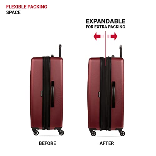 SwissGear 8018 Hardside Expandable Luggage with Spinner Wheels, Wine, 3-Piece Set (20/24/27) - color: Wine, size: 3-Piece Set (20/24/27)