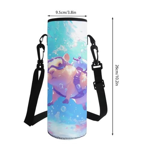 4-in-1 Kids School Backpack Set 3D Capybara Diving Design Backpack with Lunch Box for Girls Boys Elementary & Middle School Back to School Pencil Case and Water Bottle Sleeve - color: Capybara Diving