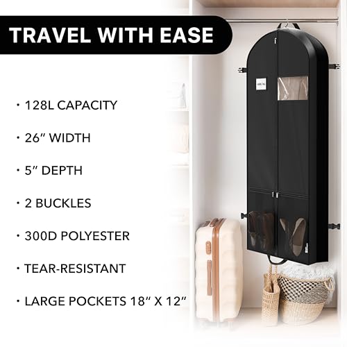 Simple Houseware 60" Travel Garment Bag with Pockets, Heavy Duty Suit Bag - size: 60-Inch Long w/ Pocket, Single
