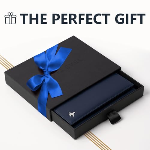 V1 Real Leather, Pilot document holder, Pilot wallet, RFID-Blocking, Travel Wallet, Stylish Travel Companion for Aviation Professionals (Classic, Blue) - color: Blue