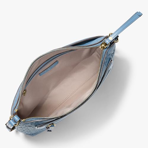 Michael Kors Women's Jet Set Travel Large Top-Zip Crossbody - color: Gold-tone Hardware/Leather/Chambray
