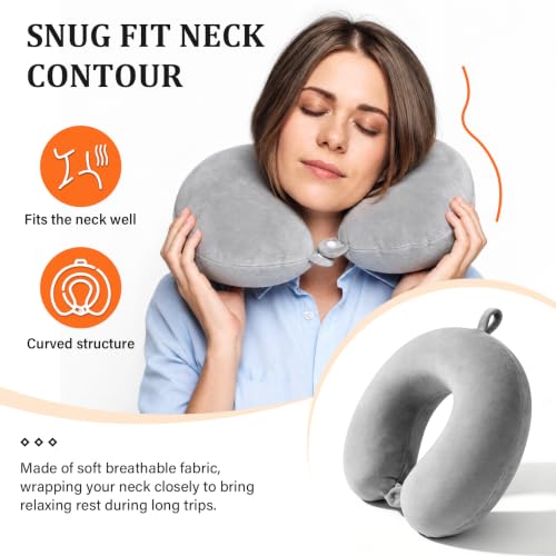 Philbinden 2 Packs Travel Neck Pillow Cover, Reusable U Shaped Washable Cover (Gray Black) - color: Gray Black
