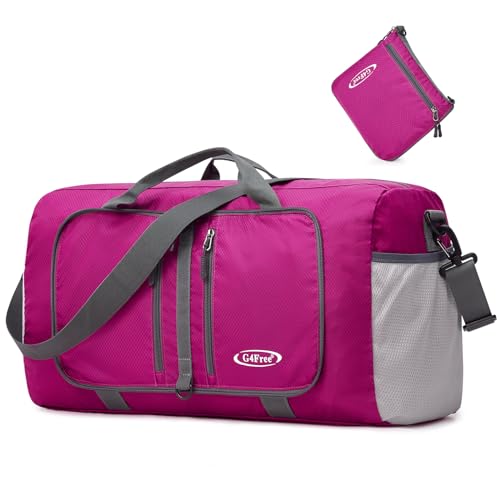 G4Free 40L Foldable Carry-on Travel Duffle Bag Packable Sports Gym Bag - color: Pink