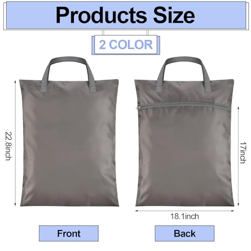 Oudain 2 Pcs Travel Laundry Bags Waterproof Dirty Clothes Bag, Gray - color: Gray