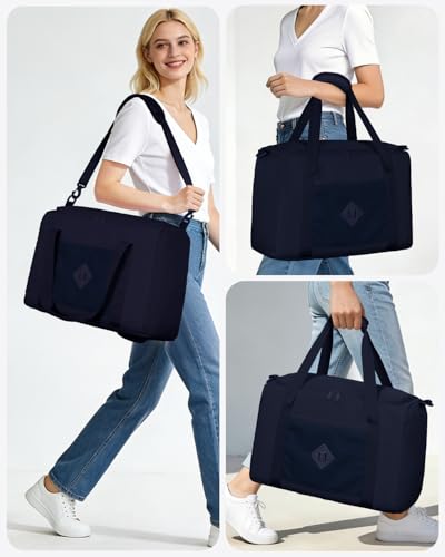 WANDF Personal Item Travel Bag 18x14x8, Carry On Duffle Bag for Women - color: A-Blue