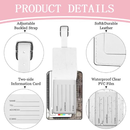 Retro Cassette Tape Shaped PU Leather Luggage Tag Travel Bag Tags