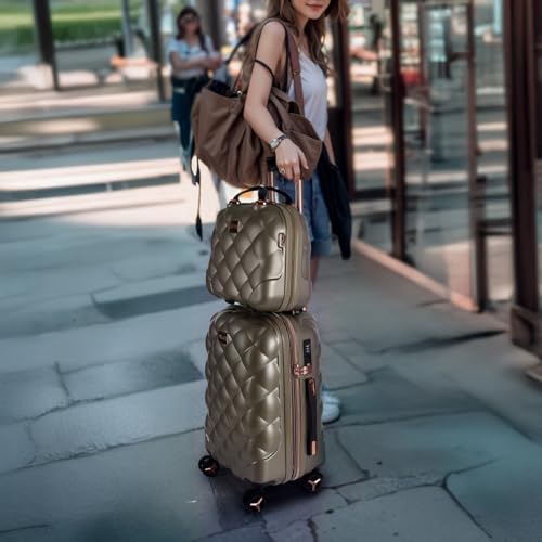2-Piece Set(14/20in) Carry On Luggage,Expandable w/TSA LOCK - color: ELEPHANTSKIN, size: 20 inch + 14 inch Set