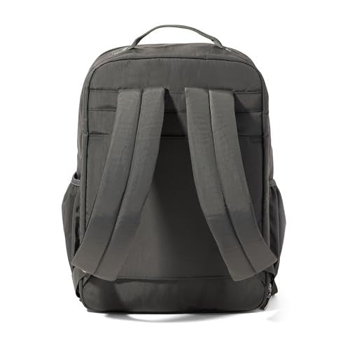 Baggallini Everyday Laptop Backpack - 11x15.5 Lightweight Water-Repellent Nylon Travel Bag w/Padded Laptop Sleeve & RFID - color: Charcoal