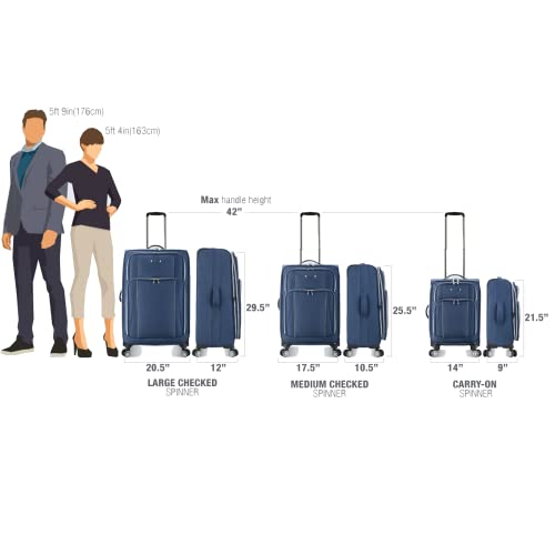 Traveler's Choice Lares Softside Expandable Luggage with Spinner Wheels, Purple, Checked 30-Inch - color: Purple, size: Checked (30-Inch)