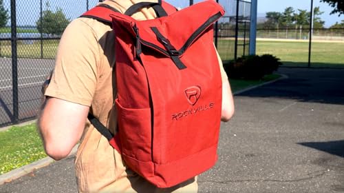 Rockville RPAK Burned Red Durable Backpack Bag with Padded Laptop Pocket - color: Red