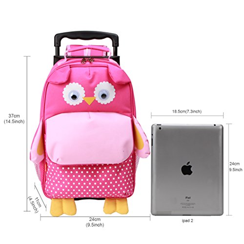 Yodo 3-Way Kids Suitcase Luggage or Toddler Rolling Backpack with wheels - color: Owl-Small, style: Owl