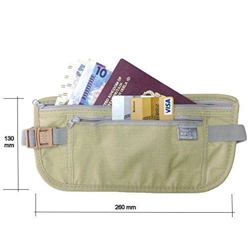 Tapp Collections RFID Travel Waist Pouch - Sand - color: Waist Pouch / Rfid Protect