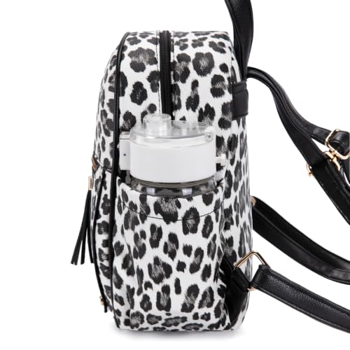 Montana West Mini Backpack Purse for Women Anti Theft Backpacks with Secured Zipper and Tassel - color: Mini Leopard Black