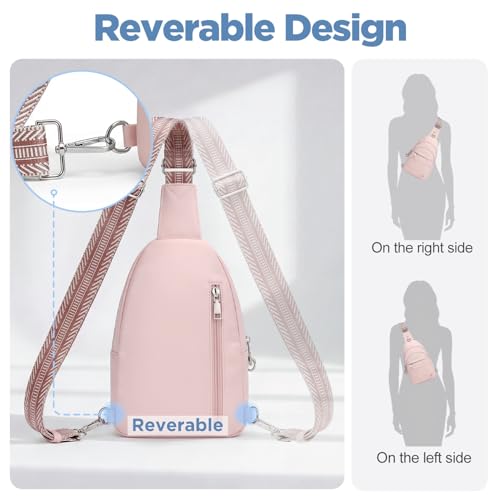 Anti Theft Sling Bag for Women, RFID Crossbody Purse Travel Pink - color: Pink