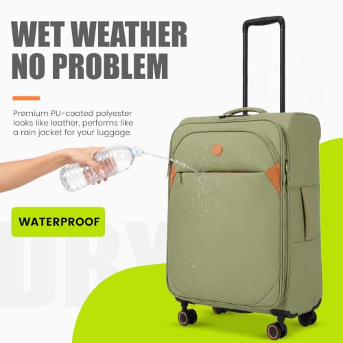 Verage Cambridge Lightweight Luggage Softside Expandable Spinner Wheel Suitcase (Fern Green, 3-Piece Set(20/24/29)) - color: Fern Green, size: 3-Piece Set (20/24/29)