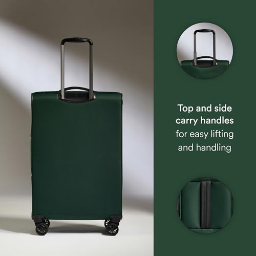 Antler Soft Stripe Medium Checked Luggage, Antler Green, 27.2", 74-88L - color: Antler Green, size: Medium