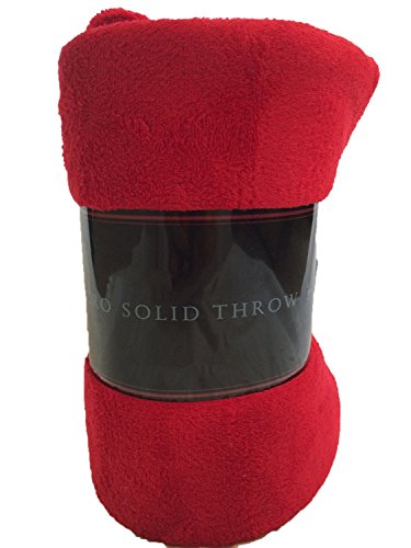 Decotex Warm & Cozy Super Soft Plush Solid Fleece Throw Blanket (50"x60", Burgundy) - color: Burgundy