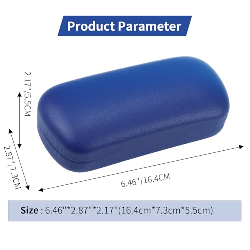 PERFECTSIGHT Sunglasses Case, Large Hard Shell Glasses Case, Cute PU Leather Protective Eyeglasses Case for Women Men - color: Navy