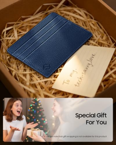 FINTIE Slim Minimalist Front Pocket Wallet RFID Blocking Credit Card Holder - color: Navy