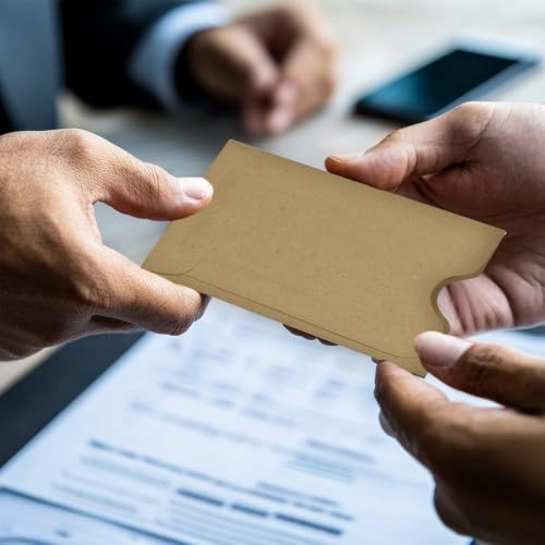 LUXPaper Credit Card Sleeves | 2 3/8" x 3 1/2" | Grocery Bag Brown | 70lb. Text | 50 Qty - color: Brown Kraft, size: 50 Qty.