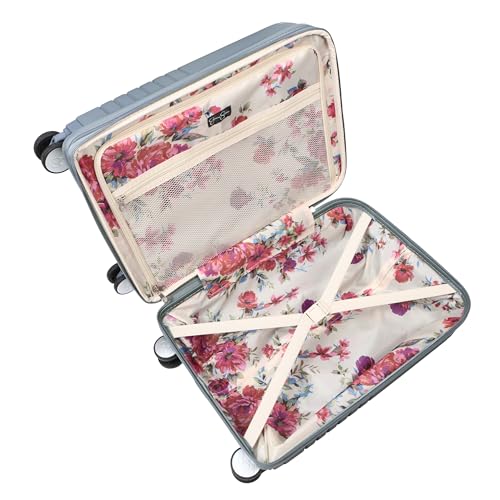 Jessica Simpson Countryside 21" Expandable 8-Wheel Spinner Carry On Luggage Suitcase, Chinois Green - color: Chinois Green, size: Carry-On
