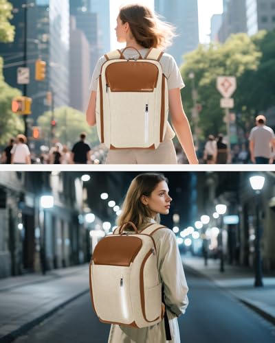 Ponhog 17 Inch Laptop Backpack for Men Beige - color: C-beige, size: 17 Inch