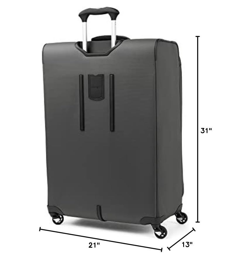 Travelpro Maxlite 5 Softside Checked Luggage Spinner, Grey, 29-Inch | Large Checked Suitcase, Expandable With 4 Wheels, Lightweight & Versatile Travel Design, Men & Women - color: Shadow Grey, size: Checked-Large 29-Inch
