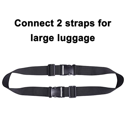 Wisdompro 2 Pcs Add a Bag Luggage Strap, 31" Luggage Connector Straps Black - color: Black, size: 31 inch