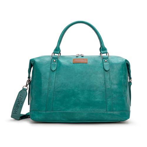 Wrangler Duffel Bag Large Travel Weekender Bag for Women Waterproof Carry on Overnight Bag for Gym,Trips,Weekends,Turquoise - color: Turquoise