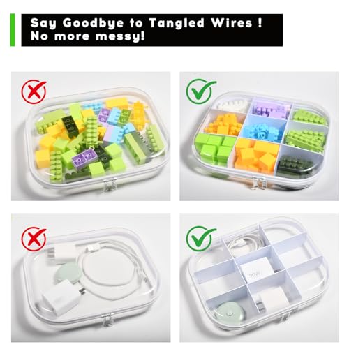 3 Pack Durable Clear Hard Shell Zipper Case with Removable Dividers, Clear Toiletry Bags for Travling, Hard Plastic Zipper Case for Toy Organizer, Makeup storage