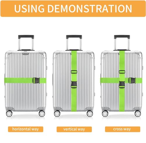 BILIONE Luggage Straps for Suitcases,79" Long Adjustable Luggage Belts - color: Black+Pink, size: 4Pcs