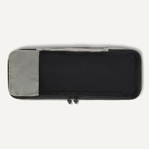 Amazon Essentials 여행용 액세서리 세트 4피스 패킹 큐브, 더블 지퍼가 있는 수하물 정리함, 100% 폴리에스터, 메시 탑, 회색., 4피스 패킹 큐브 세트 - 슬림 - color: 회색., size: Slim
