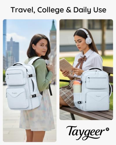 Taygeer Carry On Backpack, College Backpack with 15.6inch Laptop for Women - color: Blue