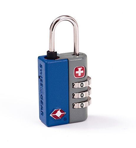 SwissGear TSA-Approved Travel Sentry Combination Luggage Lock with Resettable Combo and Inspection Indicator, Blue, One Size - color: Blue