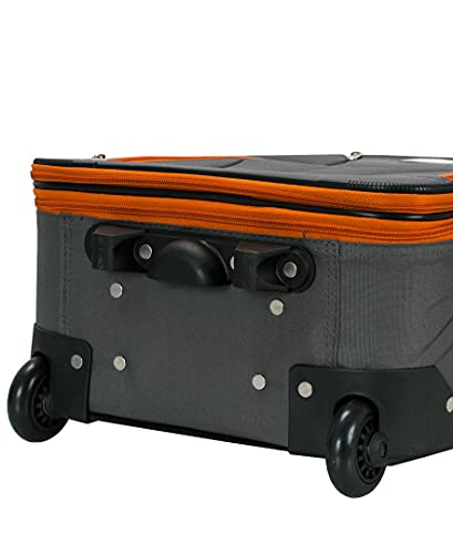 Rockland Fashion Softside 4 Piece Luggage Set, Expandable, (14" Tote/19"/24"/28"), Charcoal - color: Charcoal, size: 4 Piece (28"/24"/19"/14" Tote)