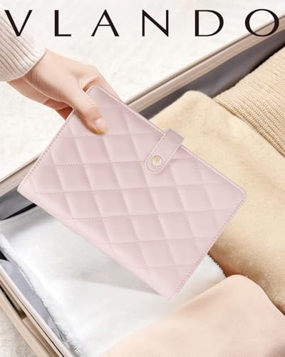 VLANDO Jewelry Travel Case,Loose-Leaf with Clear Velvet Pouches,Pink - color: 04.Pink