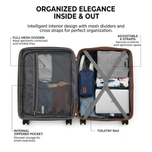 Rosamo 5-Piece Hard Shell Expandable Luggage Set, Airline Approved Carry-On - color: Dark Blue