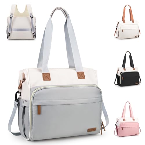 Diaper Bag Backpack Mommy Bag Large Capacity Diaper Backpack Travel Essential Baby Diaper Bag for Mom and Dad, Black (Blue & Creamy-White) - color: Blue & Creamy-white