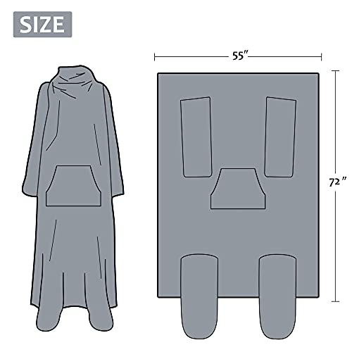 Catalonia Classic Wearable TV Blanket, Super Soft Warm Cozy Body Blanket, Reversible Lightweight Fuzzy Lounging Blanket