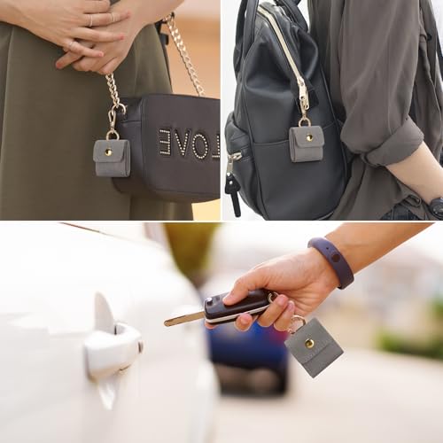 KUKUVR Mini Travel Jewelry Organizer Case with Keychain (Grey) - color: Grey
