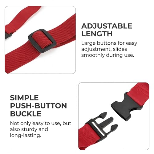 Luggage Straps, Luggage Bungee Strap, Travel Bag Bungee Belt for Suitcases, Elastic Adjustable Suitcase Strap with Buckles, Red - color: Red, size: Figure 9 Buckle