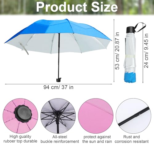 Travel Umbrella, Umbrellas Bulk, 5 Colors Travel Folding Umbrellas, Exquisite Appearance, Easy To Carry, Suitable For Sunny Days And Rainy Days - color: Light Blue, Pink