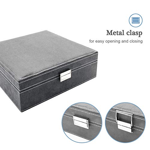 ProCase Velvet Jewelry Box Organizer for Women -Grey - color: Grey