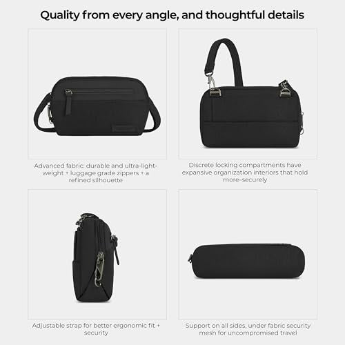 Travelon Anti-Theft Metro Convertible Small Crossbody Bag - color: Black