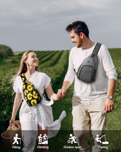 Pritent Crossbody Bags for Women Men Sling Bag Backpack Shoulder Bag - color: Sunflower, size: Medium